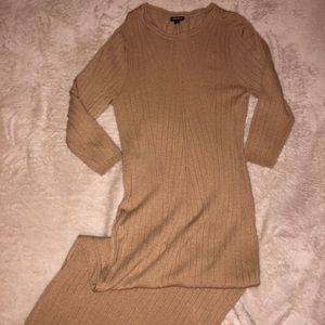 Tan bodycon knit dress